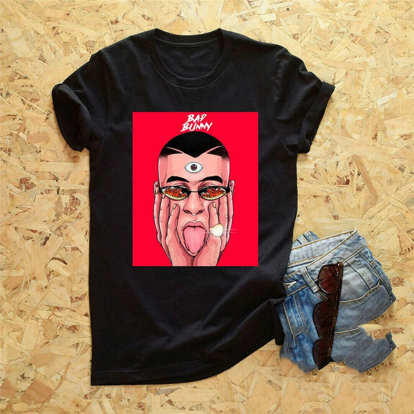 Bad Bunny X100Pre футболка унисекс черная хлопковая одежда S-3Xl для фитнеса | Мужская