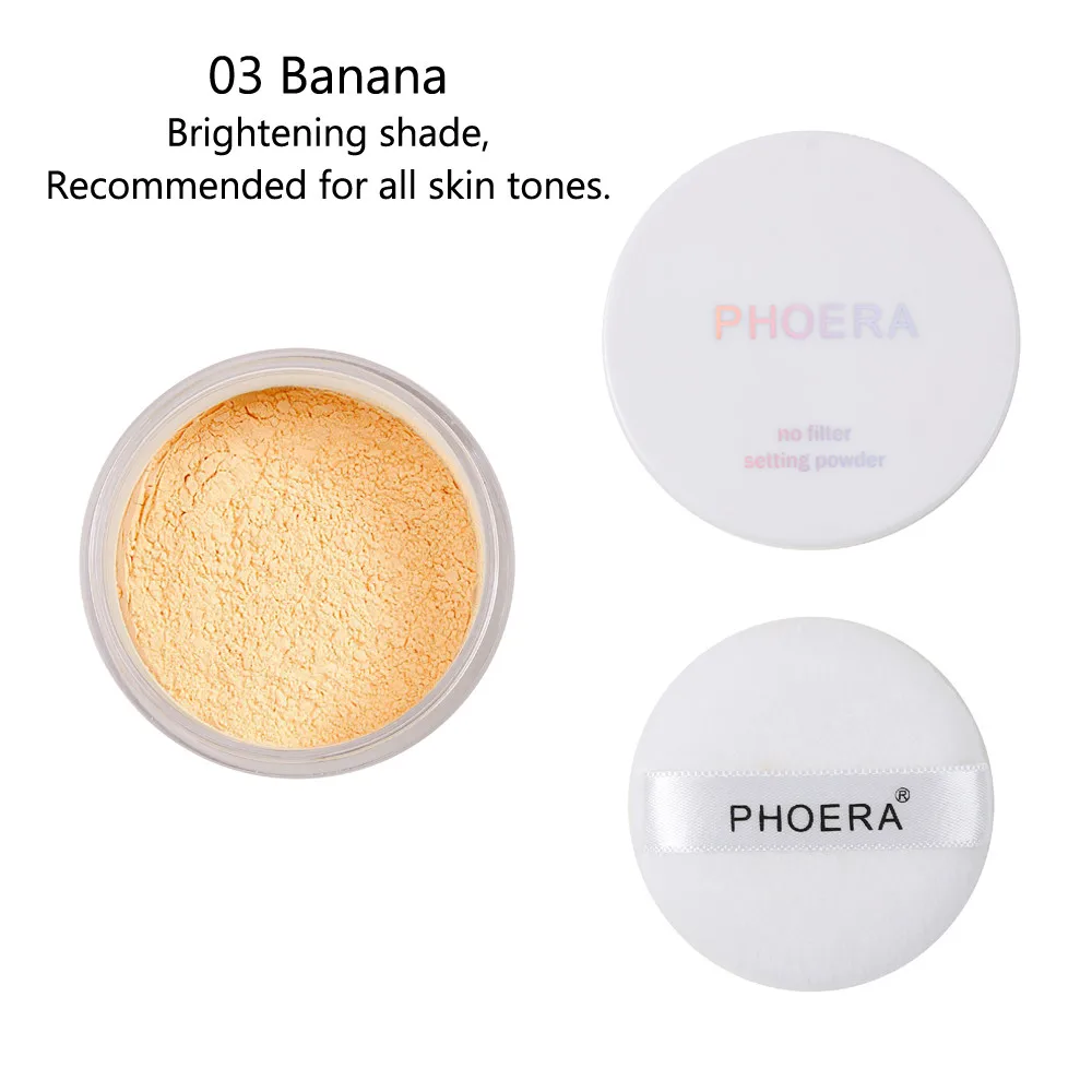 Hot Fashion Powder PHOERA Loose Face Powder Matte Oil Control Translucent Smooth Foundation Makeup Powder Beauty Drop Shipping