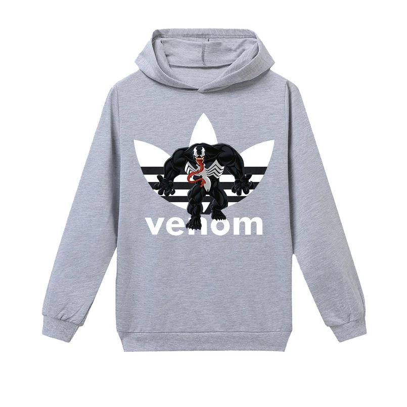 Venom Cotton Spiderman 100%cartoon Alan Walker Faded Deadpool Apex Legends Boys and Girls Long-sleeved Hooded T-shirt Clothing