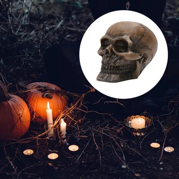 

1pc Skull Ornament Resin Skull Decorative Skull Model Tabletop Ornament Skull