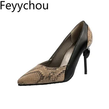 

Women's Pumps Shoes Super High Heel Spring Autumn Slip-on Basic Pointed Toe Pu 2019 Sexy New Fashion Party Wedding Black Silver