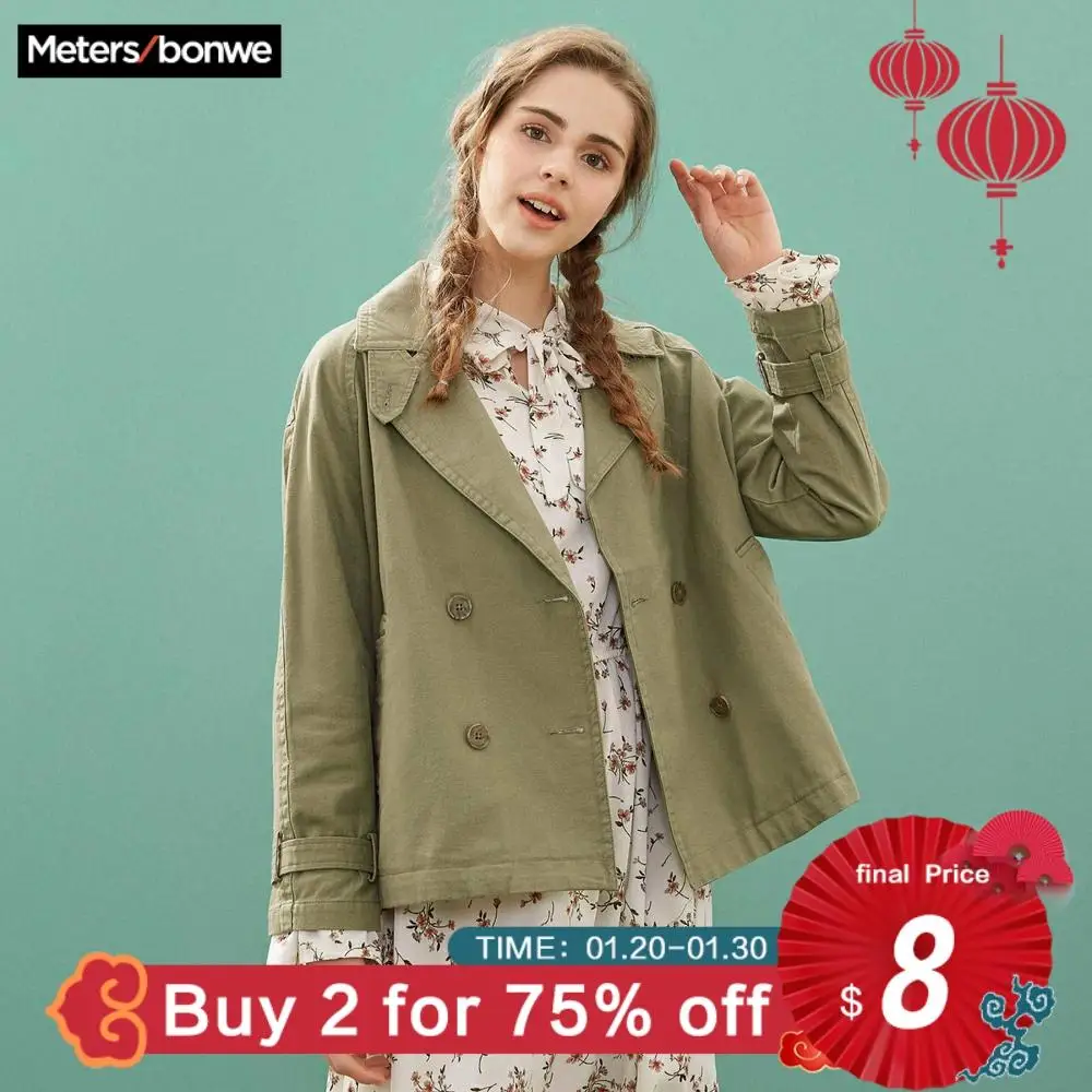 Koop Metersbonwe 2019 Mode Korte Geul Vrouwelijke Windjack Jas Vrouwen Herfst Casual Trench Office Lady Jas Vrouwelijke Uitloper