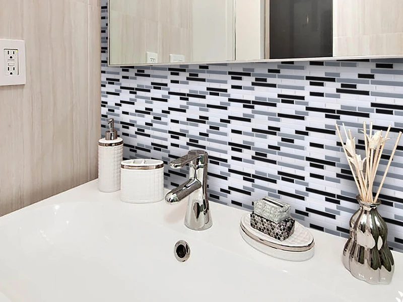 Self-adhesive mosaic marble tile baffle wall sticker vinyl bathroom kitchen home decor | Дом и сад