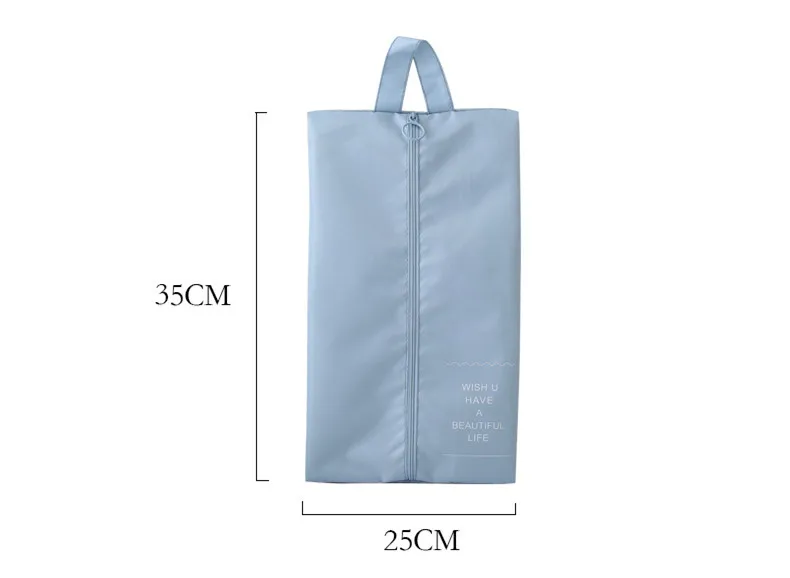 Portable Waterproof Travel Shoe Storage Bag Polyester Zippers Dustproof Covers Shoes Organizer Hand Held Storage Bags