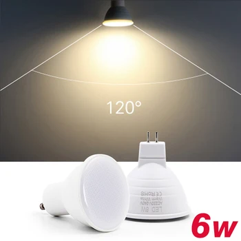 

120° LED Light Bulb 6W Lampada led Condenser lamp MR16 GU10 Diffusion Spotlight Energy Saving Lighting led ceiling potlight