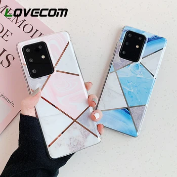 

LOVECOM Phone Case For Samsung Galaxy S20 Plus S20 Ultra S10e S10 Plus S9 S8 Plus Electroplated Marble Soft IMD Back Cover Coque