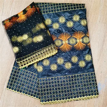 

7yards nigerian lace fabric 2020 newest bazin riche getzner for wedding hot sale yellow guinea brocade fabric dry lace