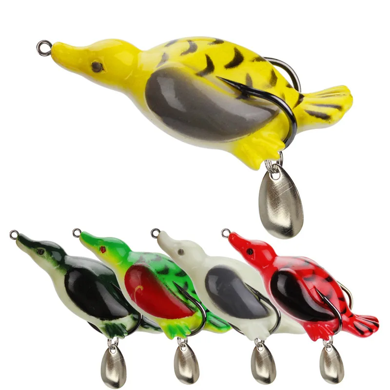 

7cm11g Simulation duck forg soft bait sequins simulation fishing lure bait isca artificial lure leurre souple fishing tackle