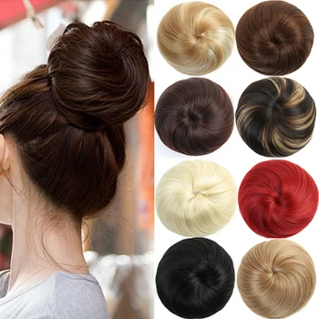 

DIANQI women natrual blonde synthetic hair bread cushion extension draw rope donut chignon hairpieces blonde