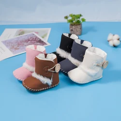 KIDSUN – bottes de neige pour bébé, chaussures chaudes antidérapantes, semelle plate souple, cheville, nouveau né, garçon, fille, berceau, enfant en bas âge, hiver 