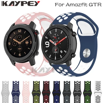 

Double Color silicone Wrist Strap For Xiaomi Huami Amazfit GTR 42MM 47mm Smart Watch Band for Xiaomi Amazfit gtr Bracelet bands