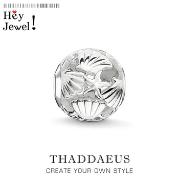

2016 Starfish Seashell Charm Beads Fit for Thomas Charms Bracelet Authentic Silver Shell DIY Bracelets Women Jewelry