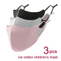 3Pcs Kids Waterproof Sponge Mouth Mask 3D Reusable Anti Pollution Cover elastic earloop Breathing Face Masks 1