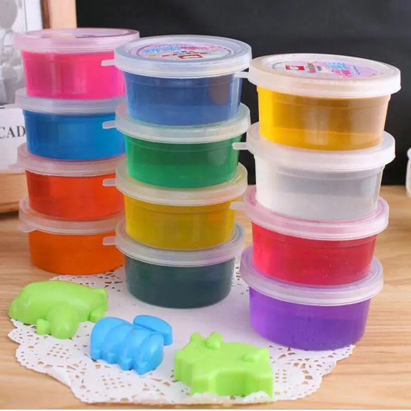 

Children's 5D Crystal Coloured Mud Ultra-light Clay Rubber Mud Creative Handmade Mud 12-color Transparent Gift Box Crystal Mud
