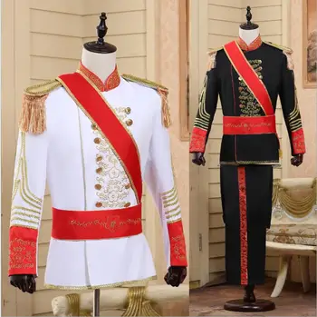 

Men boys Costume Royal Guard Medieval Queen's Guard Uniform Prince William Royalty Cosplay costume set European Prince Suit