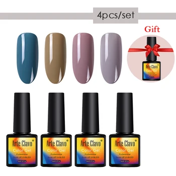 

Arte Clavo Gel Nail Polish Set 8ml Nail Kits Pure Colors UV Gel Varnishes Set Base Top Coat Gel For Nail Art All For Manicure