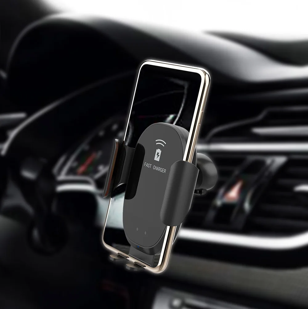 

10W Qi Car Wireless Charger For iPhone Xs Max Xr X Samsung S10 S9 Intelligent Infrared Fast Wirless Charging Car Phone Holder