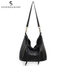 SC натуральная кожа женская сумка через плечо винтажная женская сумка на плечо функциональные карманы на молнии женская сумка из натуральной воловьей кожи