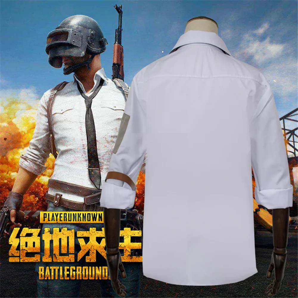  Full set Playerunknown's Battlegrounds Cosplay Costumes PUBG Cosplay Costumes top+tie+glove