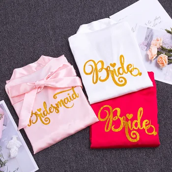

Bridesmaid robes Sleepwear Robe Wedding Bride Bridesmaid Robes Pyjama Robe Female nightwear Bathrobe Nightdress Nightgown
