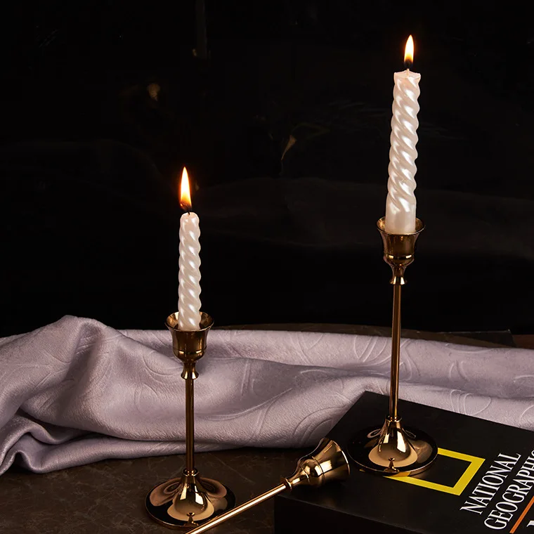 European Style Metal Candle Holder Simple Golden Home Decor Candlestick