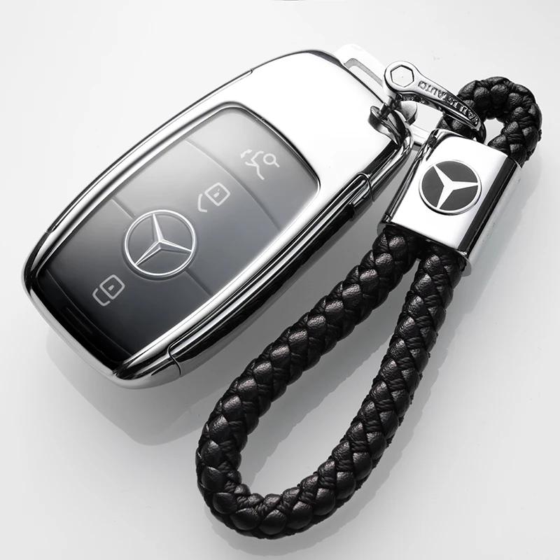 Для Benz A/C/E/S класс CLSCar чехол для ключей брелок защитный хром ТПУ чехол для ключа автомобиля чехол для пульта дистанционного управления - Название цвета: 7