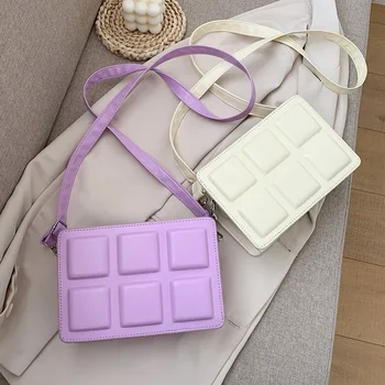 

Women Square Crossbody Bag Female Elegant Daily PU Leather Pure Color Ladies Shoulder Messenger Handbags
