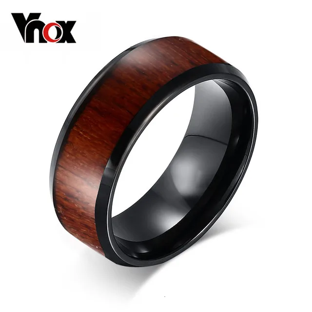 $US $10.13  Vnox Mens Wedding Rings Top Quality Tungsten Carbide Rings Engagement Wood Design wholesale