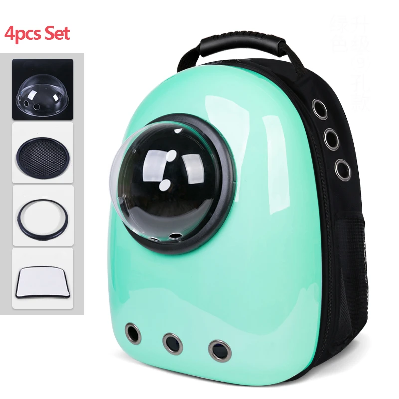 Pet сумка для кошек для собак дорожная сумка для кошек двойная сумка на плечо космический рюкзак капсулы маленькая сумка для домашних животных 6 кг сумка для переноски снаружи - Цвет: green nine holes