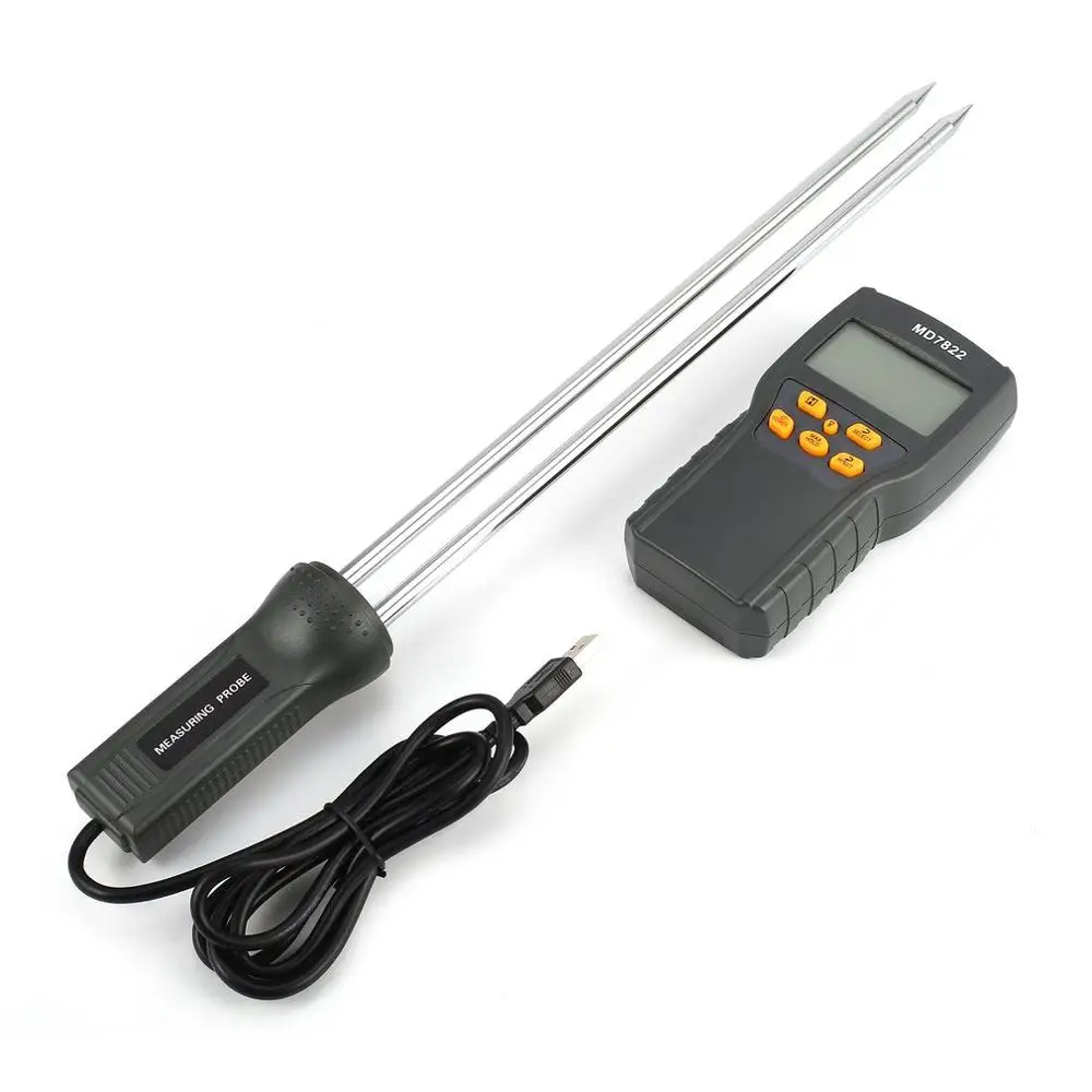 

MD7822 Digital Grain Moisture Meter Analyzer Temperature Thermometer Humidity Hygrometer water Damp Detector Tester