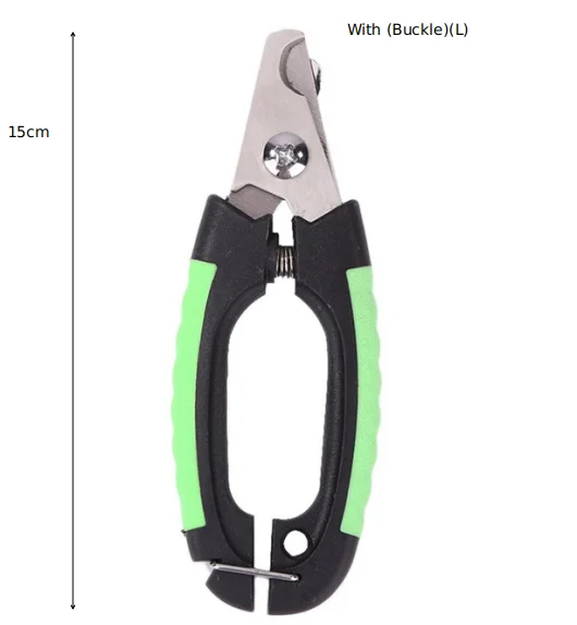 (with Buckle)(L) Профессиональная машинка для стрижки ногтей для собак, кошек, собак, ножницы для стрижки ногтей, пилочка для ногтей из нержавеющей стали, инструменты для ухода за домашними животными - Цвет: (with Buckle)(L)
