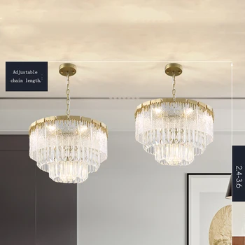 

Postmodern crystal chandeliers LOFT fashion light luxury atmosphere personality designer living room Nordic bedroom hanging lamp