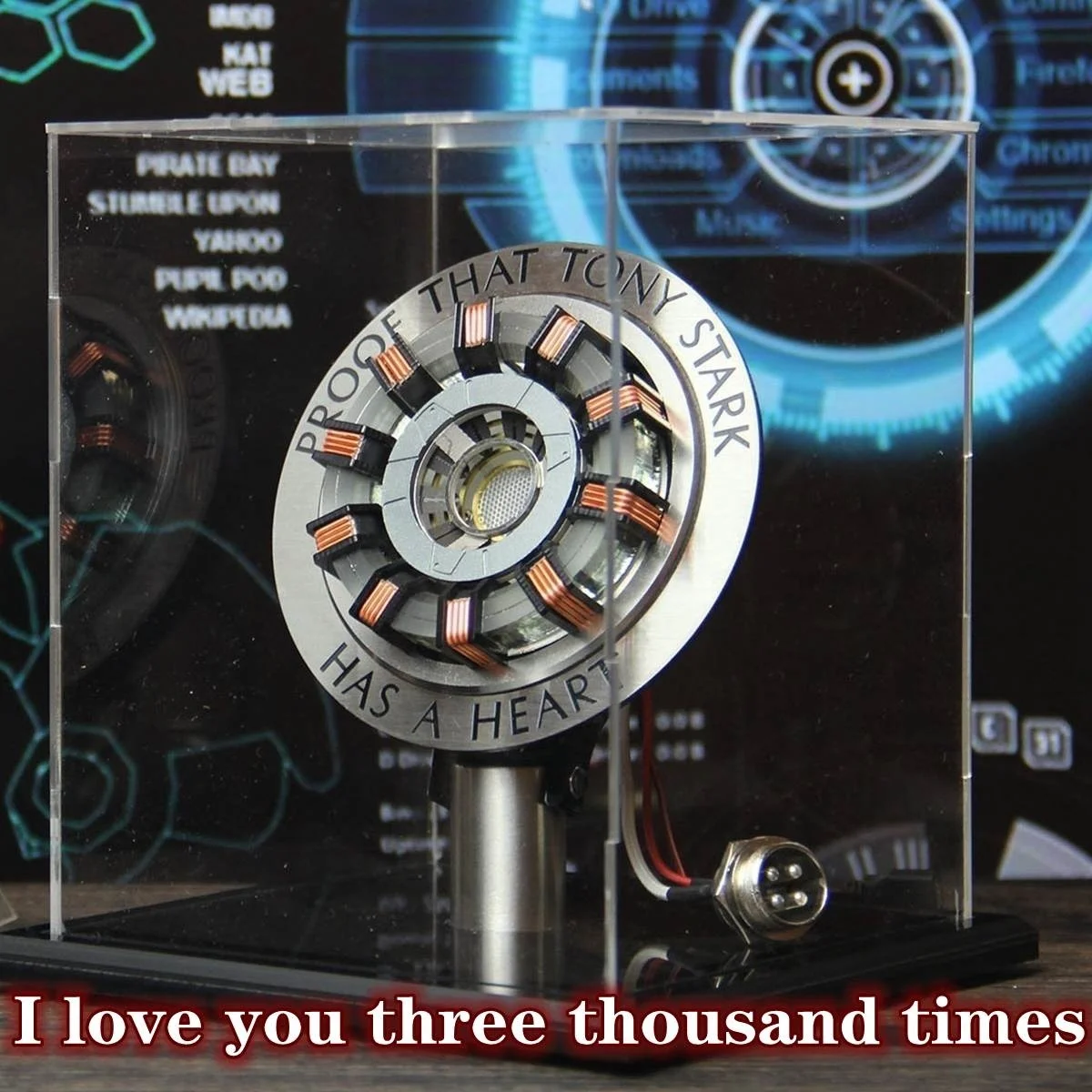 Enfudid 1:1 Arc Reactor Action Figure MK2 Arc Reactor DIY Parts Model Toys with LED Light Arc Reactor Lab Action Figure with Display Frame Enfudid 1:1 Arc Reactor Action Figure MK2 Arc Reactor DIY Parts Model Toys with LED Light Arc Reactor Lab Action Figure with Display Frame