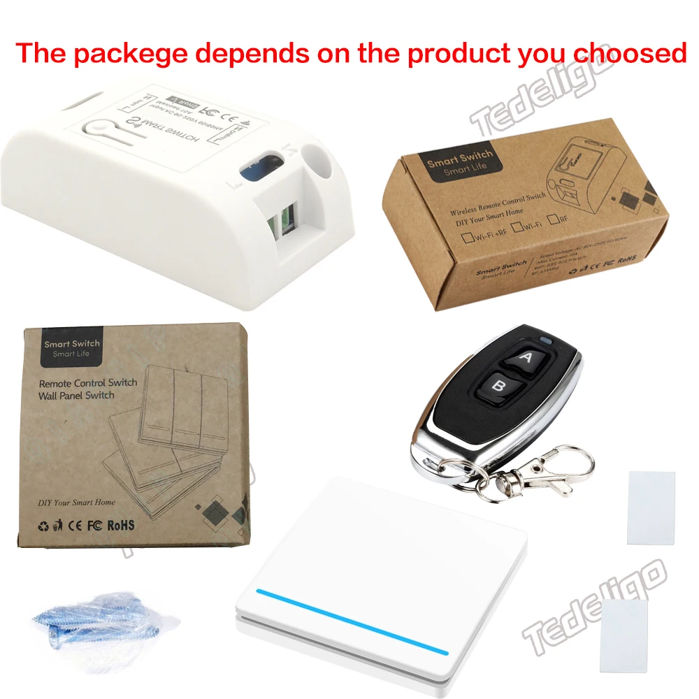 Wireless Smart Light Switch RF 433MHz Remote Control Switch AC 95-250V 10A Module 86 Wall Panel for Bedroom,Gallery Lights Lamp