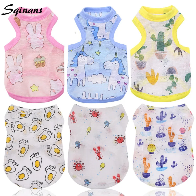Sqinans-ropa de XS-2XL para perro, chaleco transpirable para perro, camiseta de malla para perro pequeño, Atuendo para Chihuahua
