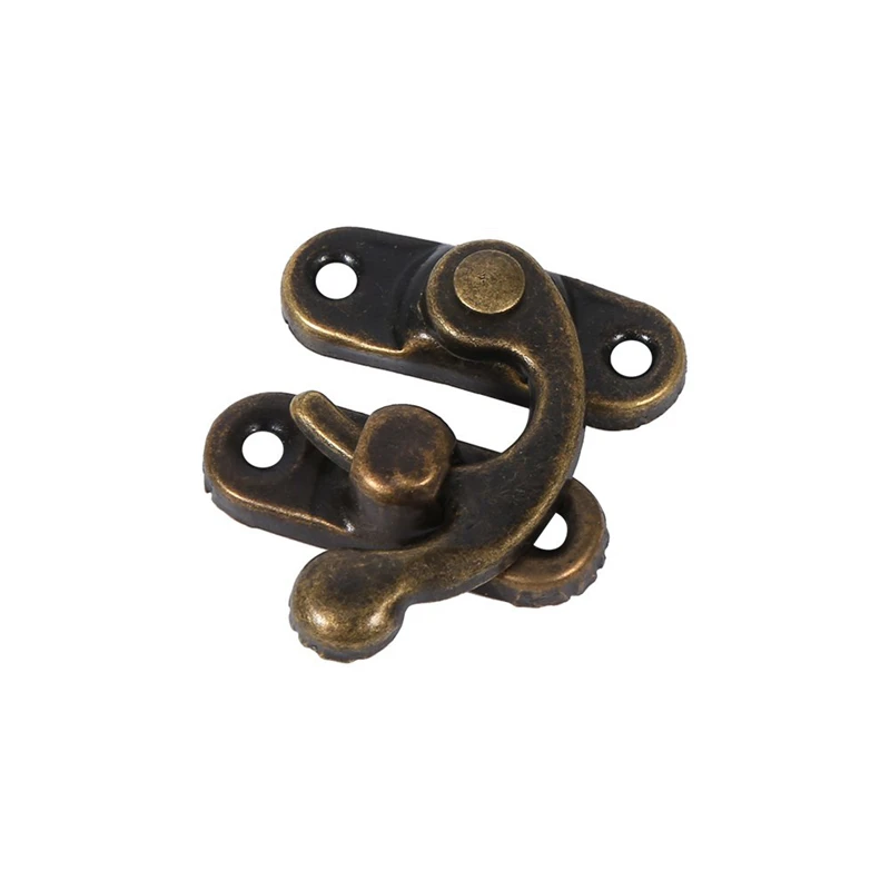 100PCS Vintage Metal Hardware Furniture Wooden Box Leather Bag Hardware Decorative Latch Clasps Lock Padlock Hasp with Screws