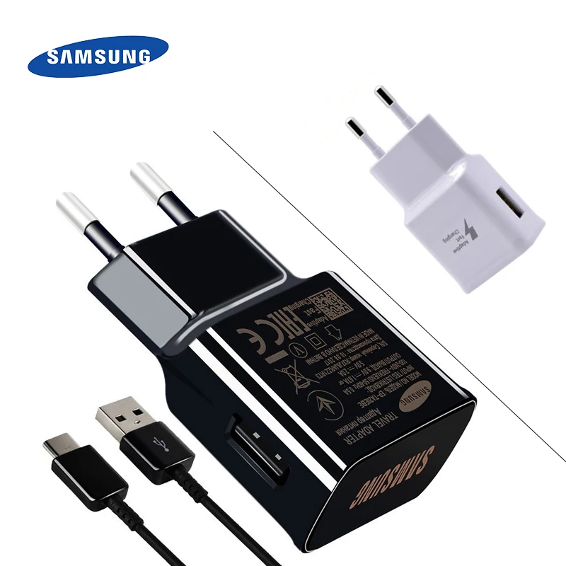 Быстрое зарядное устройство Samsung S8 S9 plus 15 Вт 9 В 1 67 А дорожный адаптер usb кабель Type C