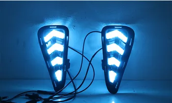 

Fast delivery Led daytime running lights+moving turn signal+blue night mode+remote control for Toyota camry 2015-2016