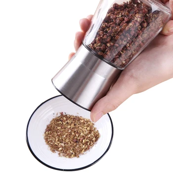 

Stainless Steel Salt and Pepper Grinder Shakers Flour Mill Mortar Pestle Sesame Glass Salero Y Pimentero Kitchen Tools AB50GA