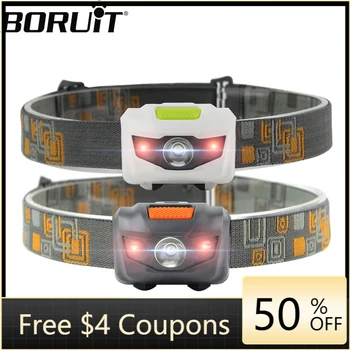 

4-Mode White and Red Light LED Mini Headlight 3W 200LM Headlamp Waterproof Head Torch Camping Hunting Flashlight W03
