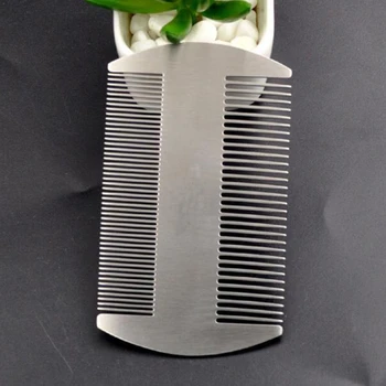 

Wallet CombDual Action Stainless Steel Credit Card Size Comb Pocket Comb Anti-Static Hair Comb
