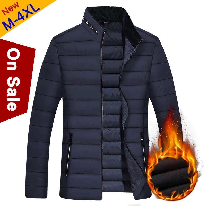 

Winter Warm Jackets Coat Men Male Coats Jacket Parka Stand Collar Quality Padded Outerwears Father's Gift Clothing 2019 New