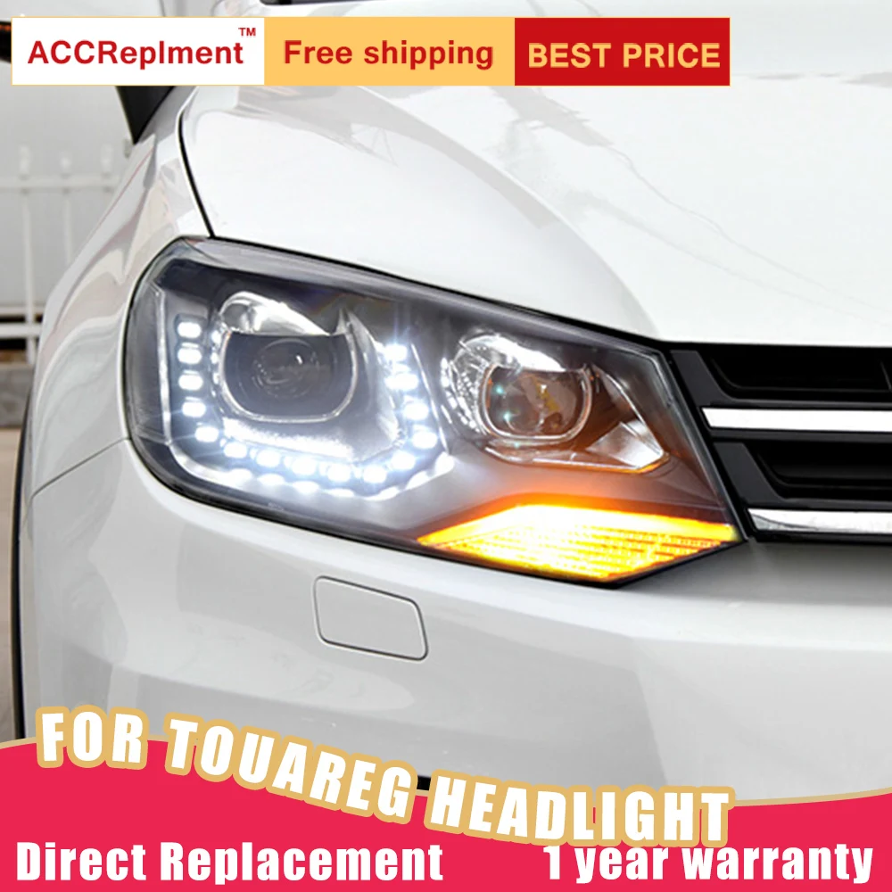 

2Pcs LED Headlights For Volkswagen Touareg 11-14 led car lights Angel eyes xenon HID KIT Fog lights LED Daytime Running Lights