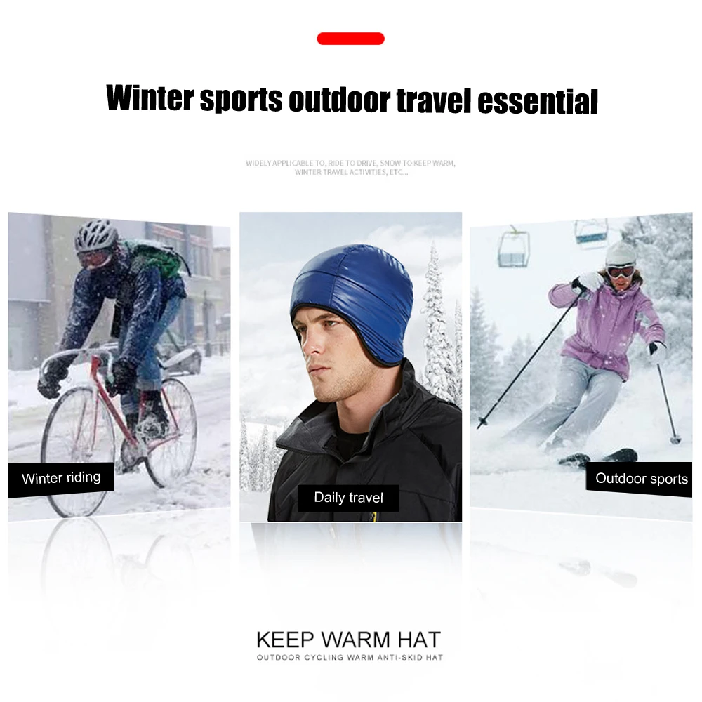 1Pcs Winter Ski Hat Outdoor Waterproof Windproof Mountaineering Skiing Velvet Cap Hat Outdoor Skiing Accessories Protective Cap
