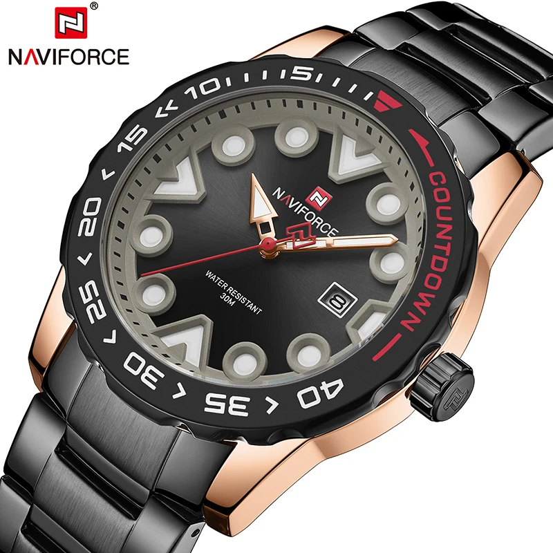 Часы наручные NAVIFORCE Мужские кварцевые брендовые Роскошные спортивные армейские