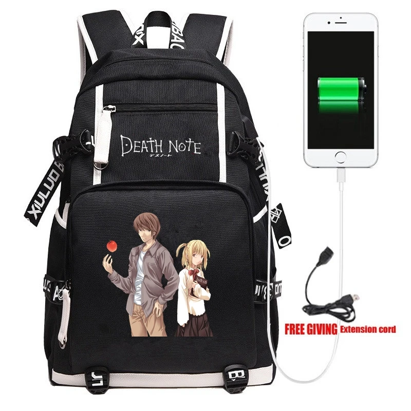 Рюкзак в стиле аниме «Death Note», черные школьные сумки, сумка для книг, мужские дорожные сумки для ноутбука, сумки на плечо, подарок - Цвет: 6