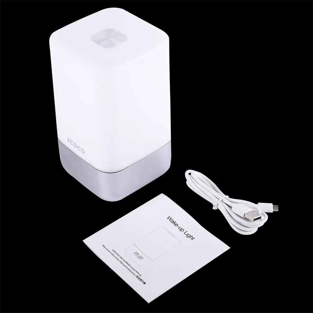 

ICOCO Bedside Touch Sensor Table Desk Light Dimmable Warm White Light RGB Color Changing Atmosphere Intelligent Wake-up Light