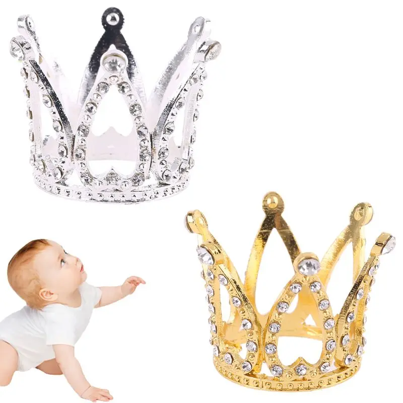 Детская Корона реквизит для фотосессии повязка на голову кольцо мини украшение новорожденный Золотой Серебряный Роскошный памятный головной убор