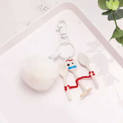 MX108 Аниме История игрушек брелок для женщин сумка Подвеска Forky Woody кролик Ducky фигурка игрушка меховой шар брелок Модель детский подарок - Цвет: MX108