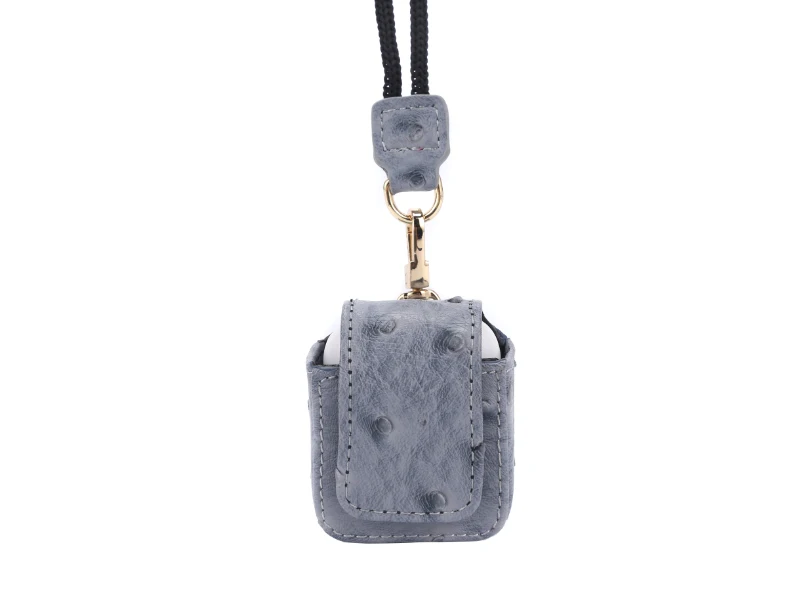 gray Zenos Leather Case For Airpods Women Man Premium Pu Leather Crocodile/Ostrich Pattern Earphone Protective Cover Bag Accessory - Цвет: gray